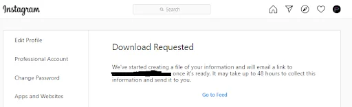 The final step to download all Instagram DMs