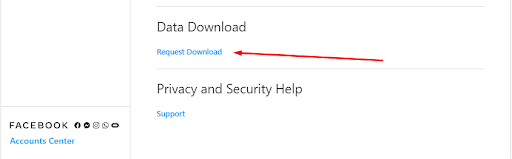 Under Data Download you can request download